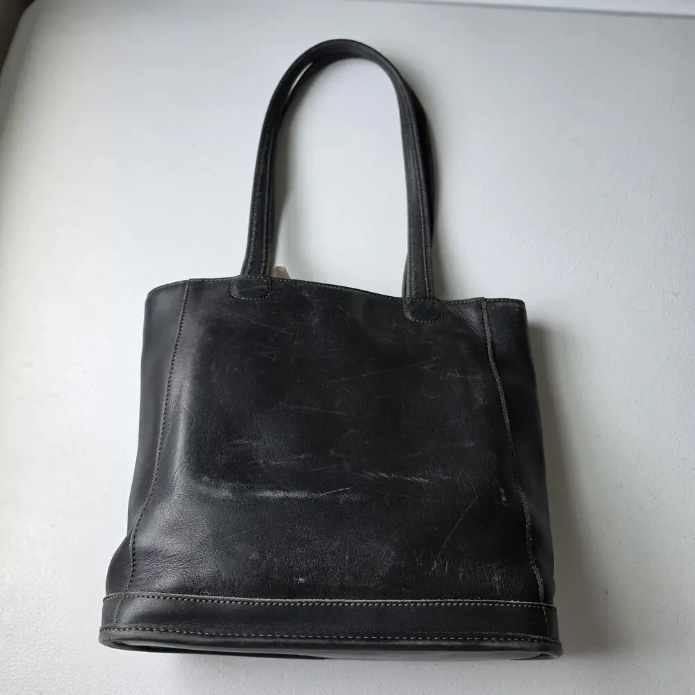 Vintage Coach Bleeker Tote Bag Small Black Leather Shoulder Purse 9305 USA